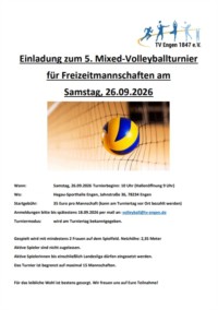 Volleyball-Mixedturnier 2026